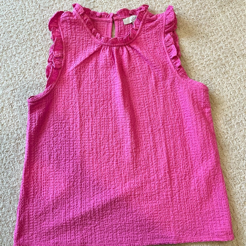LOFT Ruffle Detail Textured Tank